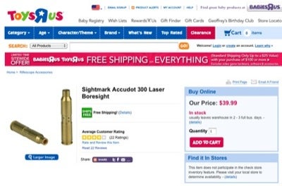 sightmark accudot 300 laser boresight tfb tm Toys R Us enters gun accessory market!!! photo