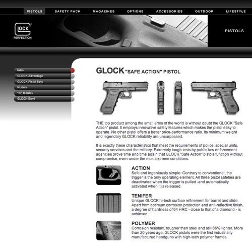 Glock's European Website (May 2013)