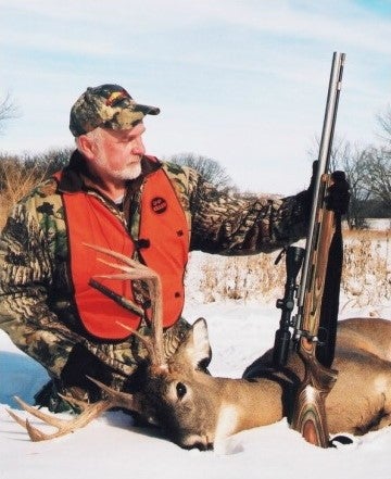 Toby Bridges with a Nebraska buck taken at 191 yards with his Knight
