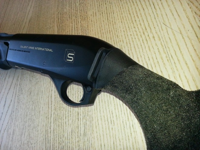 The GG&G rear sling attachment on a Benelli M2 shotgun.