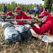 This is one of the first images released of Canadian Rangers training with their new rifles, designated C-19.