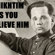 Airbrushed Completely authentic photo of Mikhail Kalashnikov's reaction to hearing that people don't think he designed the AK-47. Don't make Mikhtim sad by spreading hateful fascist lies!