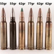 Even within the same ammunition system, different projectile weights have a massive effect on external and terminal ballistics. Here we see some of the different weight bullets available in the 5.56x45mm caliber.