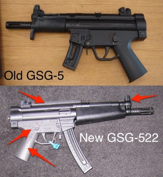 GSG-522 SD Carbine with 16.25" barrel (MP5-SD style). 