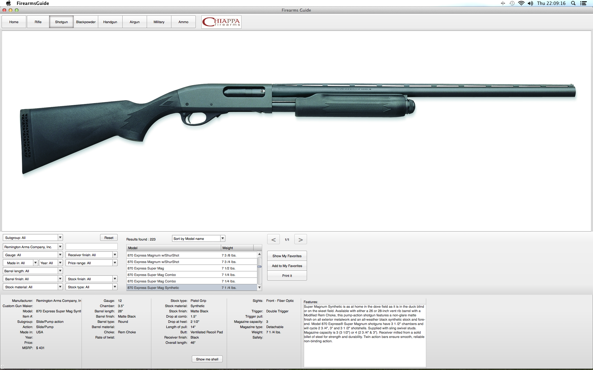 Remington 870 shotgun.