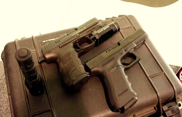 Heckler and Koch and Glock 22. Both pistols are chambered in .40 S&W. Testing was done at Calibers Shooting range in Albuquerque New Mexico. 
