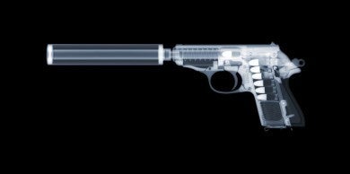 Walther PPK + suppressor x-ray by Nick Veasey, courtesy of the artist.