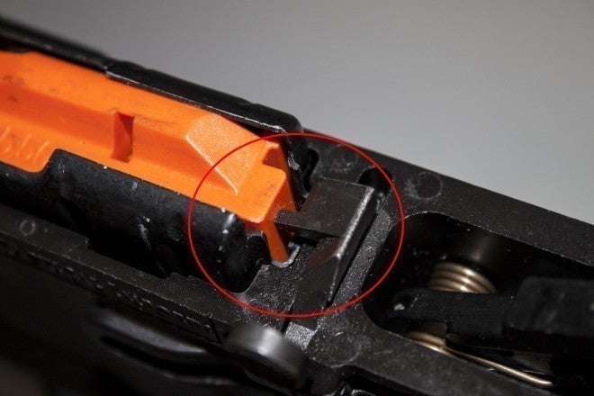Out of tolerance magwell and magazine wobble caused the follower to miss the bolt catch on several occasions.