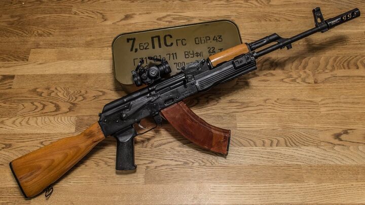 The rifle is a Cugir WS1-63, a Romanian AKM variant imported into the US as...