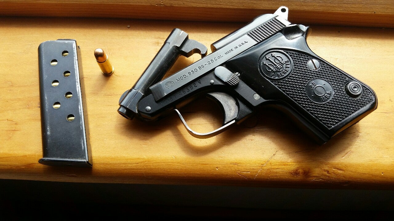 It’s a Beretta 950BS chambered in .25 ACP, commonly referred to a...