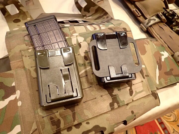 back of the magholder, the MOLLE version is on the left, belt loop version on the right. belt loop option as well