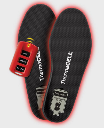 Heated insoles with remote control heat settings