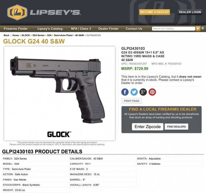Confirmation of the new Factory GLOCK Models From Lipsey’s. 