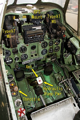CAF A6M3 Zero Cockpit interior labeled