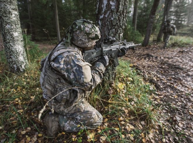 Latvian Soldier with G36 on exercise