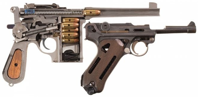 Mauser C96 & Luger cutaways (RIA)