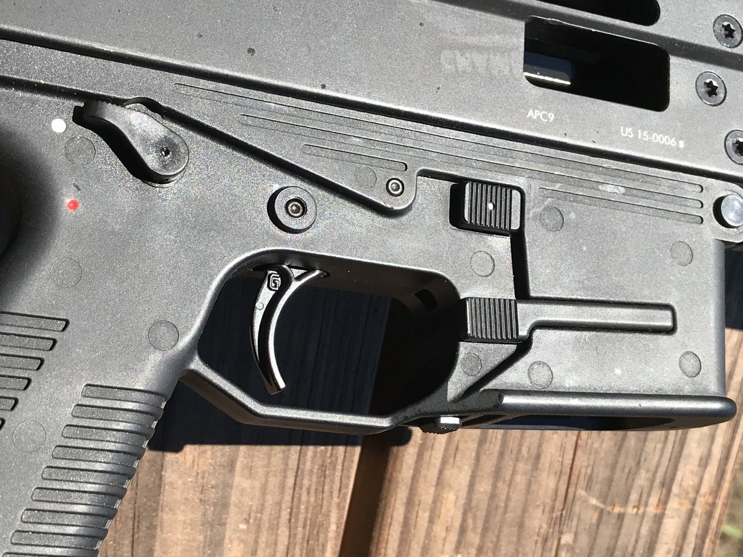 close up of the APC9 trigger