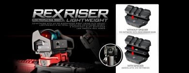 The REX Riser is versatile and provides and solid mounting platform. While optimized for use with the R.EX Mount, the universal Picatinny pattern can be used with many other optics that can be mounted on picatinny sections. 