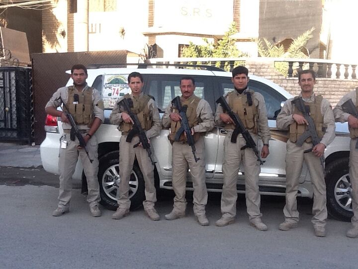Typical Iraqi security team. Picture courtesy of Sabah Al Rafidin Co: http://sabahalrafidinco.com/team.html