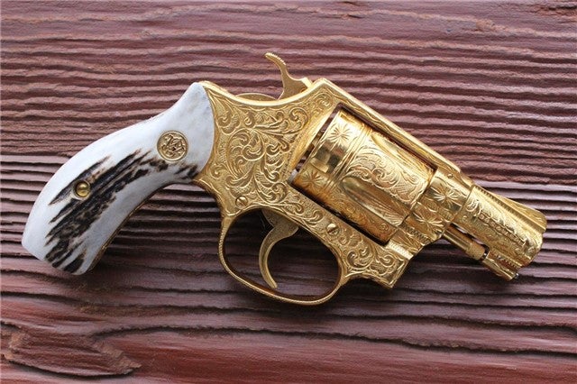 Smith & Wesson Crossed .38 Pistols 'GOLD' Belt Buckle Super Sale! 