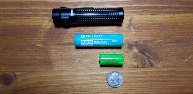 S2R Baton II with Battery and CR123 plus quarter