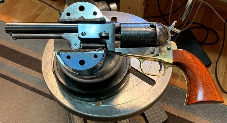 MATEBA Autorevolver .454 Casull - Uberti replica of Colt Model 1851 Navy open top revolver. 