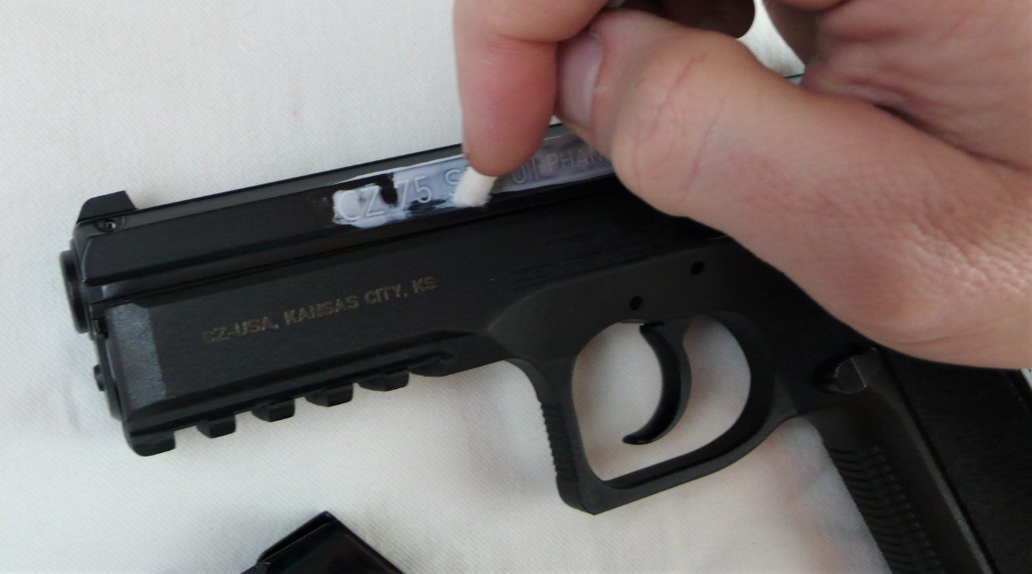 Fingernail polish on guns?