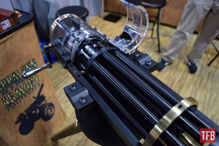 SHOT 2020 Tippmann Armory’s 9mm Gatling Gun Gets A Tripod.