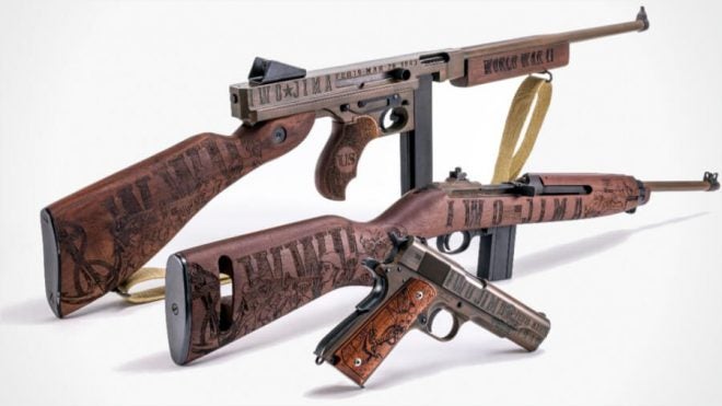 Thompson Auto-Ordnance released a commemorative Iwo Jima set of three signature firearms.