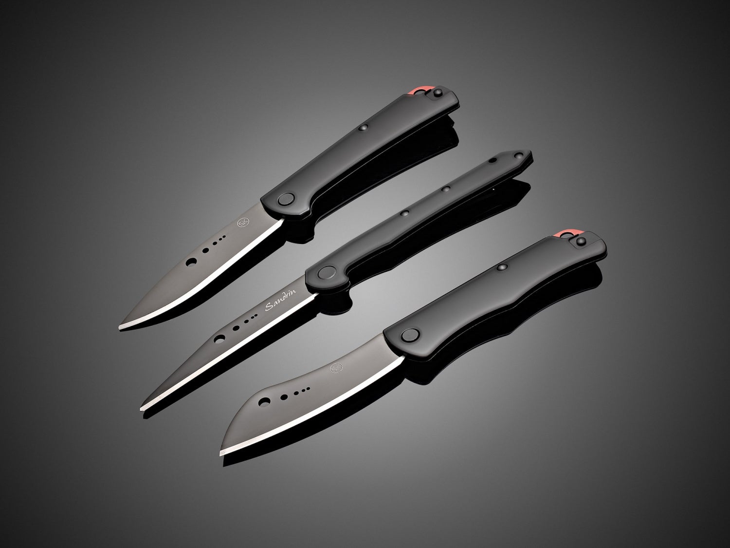 Sandrin knives TCK 2.0, Dellatorre and Lanzo.