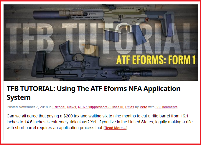 ATF EForm 1 NFA 