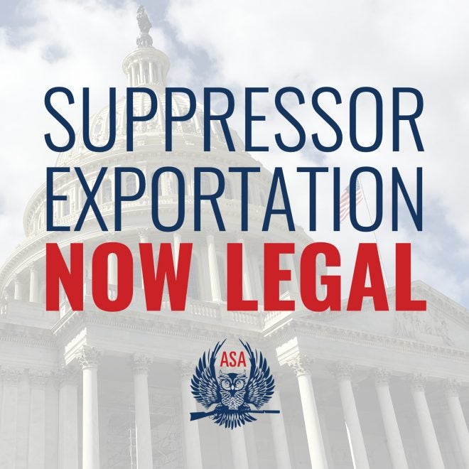 WINNING: ASA Announces That Suppressor Exports Are Now Legal