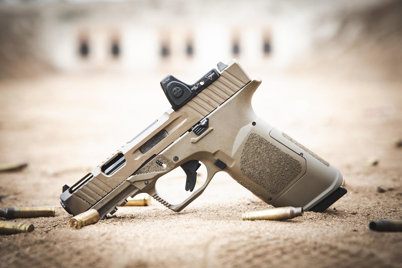 The kit is available with black and FDE options for both the frame and the slide, so you can go for a solid color or either two-toned combo.
