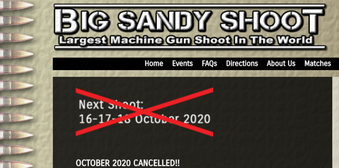 Big Sandy 2020 Machine Gun Shoot Canceled due to COVID