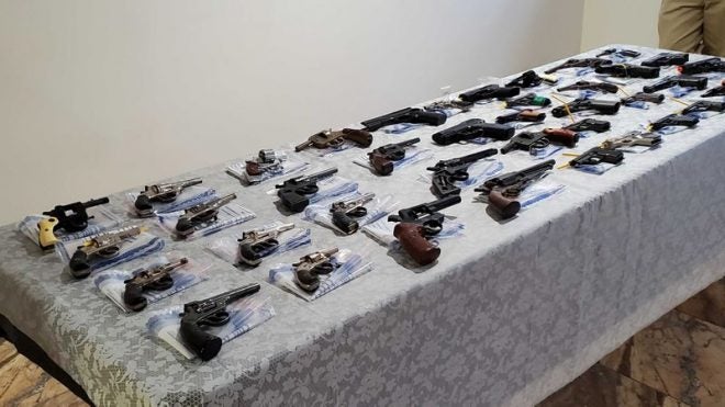 Guns recovered at Brooklyn’s final gun buyback in 2016. Image via NYPD