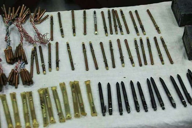 Afghanistan's law enforcement officials in Kabul recently seized a suspected Taliban weapons cache that included these pen guns.