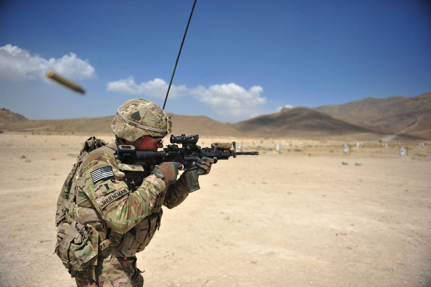 A soldier fires an M4A1