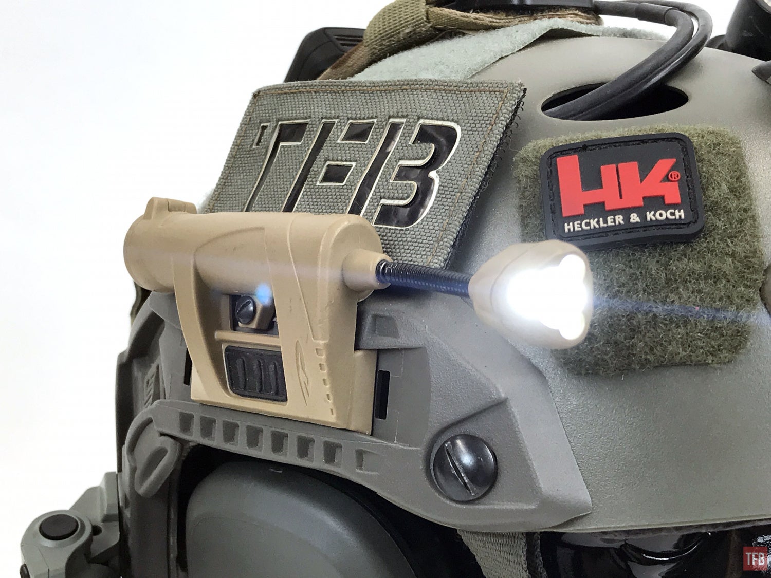 LED Tactical Helmet NVG Shroud Mounted Light Gray 