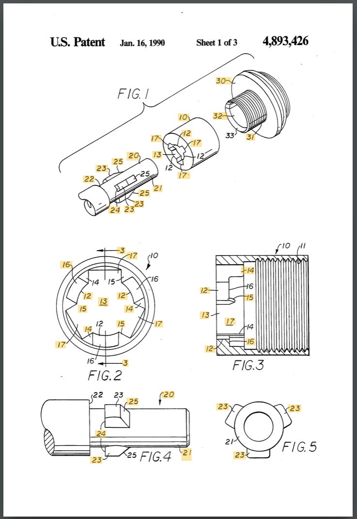 Lugged Coupling Apparatus - US Patent US4893426A