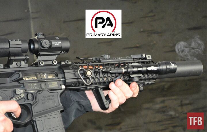Primary Arms came to GunFest with three of their newest optics, including the MD-25 red dot pictured here.