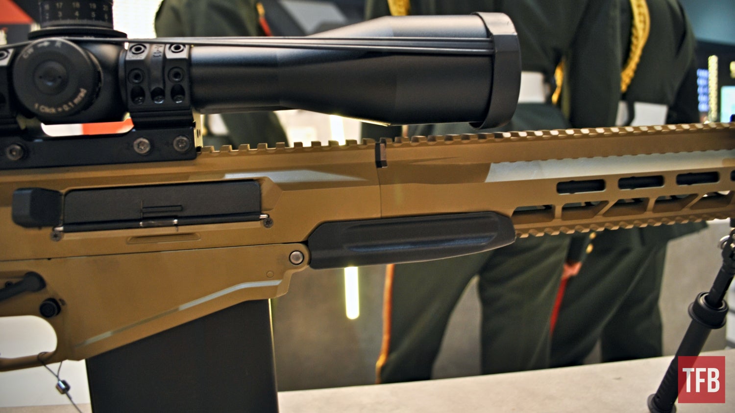 Caracal CSA338 AR-style .338 Lapua Magnum semiauto precision rifle.
