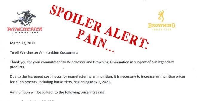 If you were hoping for ammo prices to come back down anytime soon, bad news...