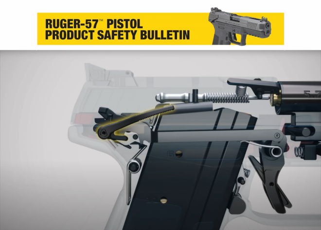 Ruger has issued a safety bulletin regarding an issue with their Ruger-57 model handgun.