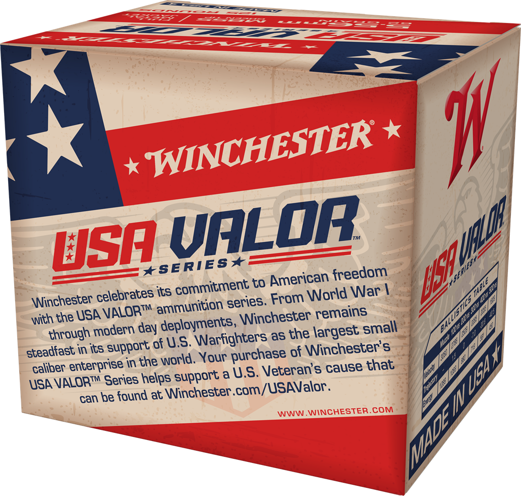 The USA Valor ammo packaging is proudly emblazoned with this explanation of its charitable purpose.