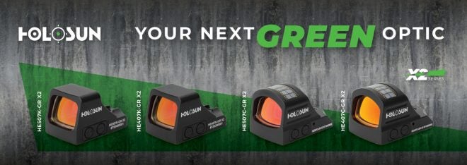 Holosun Optics has announced new green reticle options for their line of small reflex sights.
