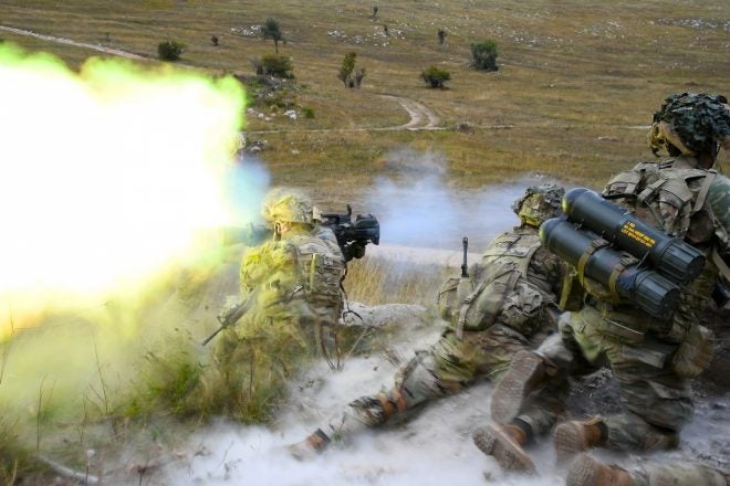 Photo Of The Day with a loud bang as U.S. Army Paratroopers assigned to the 2nd Battalion, 503rd Infantry Regiment, 173rd Airborne Brigade, fire a M3 Carl Gustav rocket launcher.