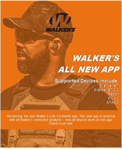 Walker's New LINK 3.0 Universal Hearing Protection Control App