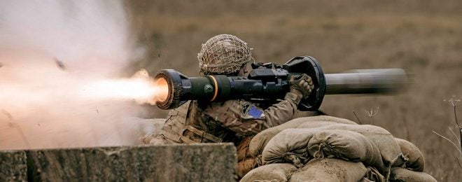 The Parachute Regiment fires an NLAW anti tank missile