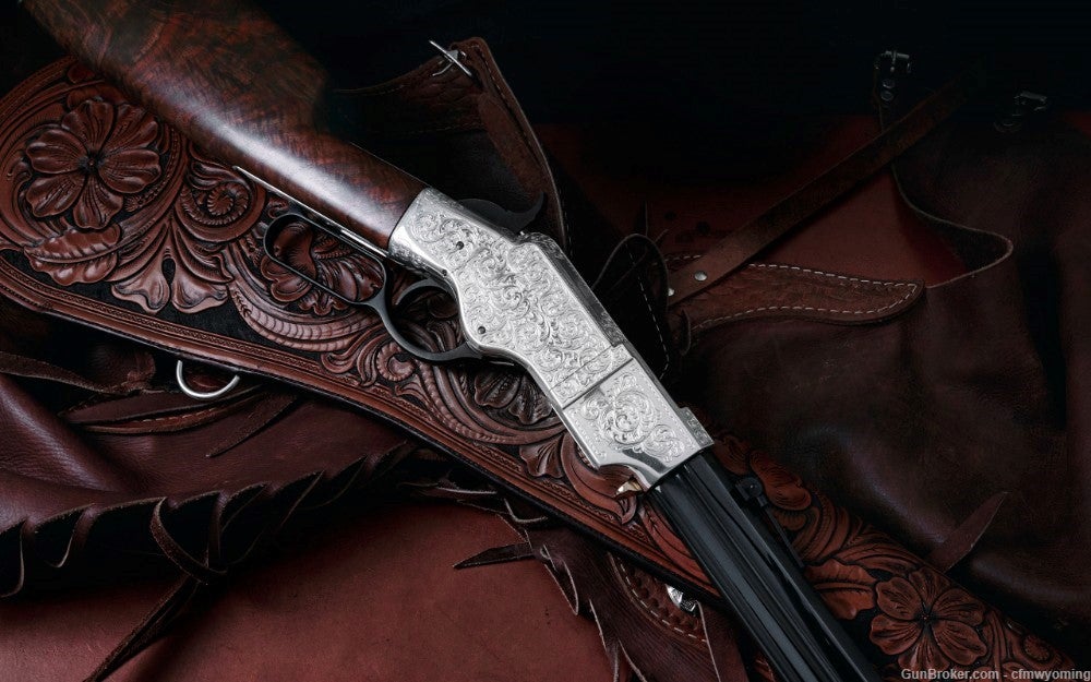 Hand Engraved, Silver Plated New Original Henry Rifle Heads to Auction