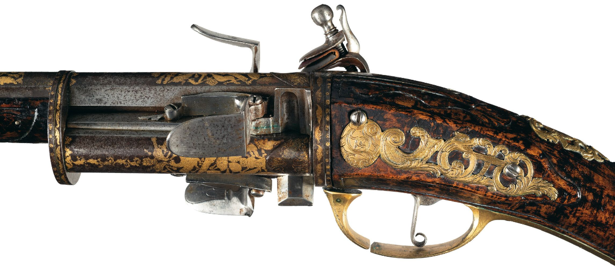 Three-Shot Flintlock Revolving Sporting Gun (4)